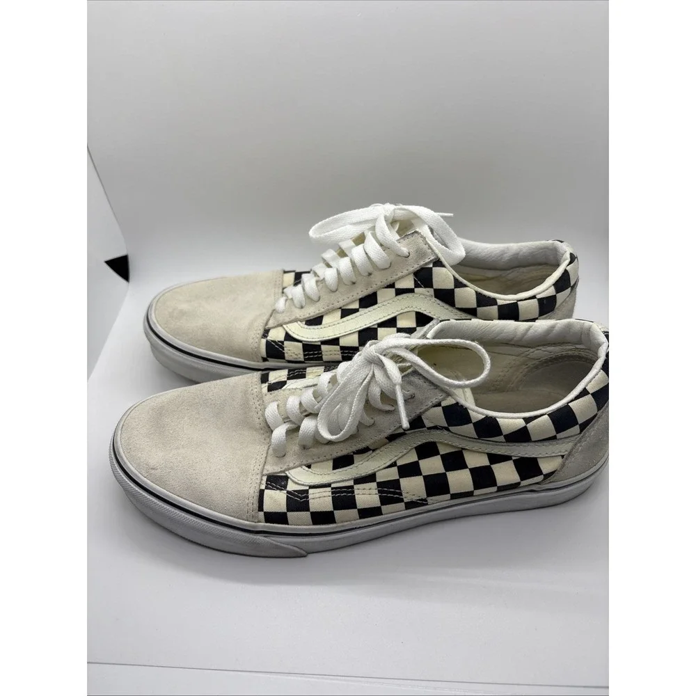 Vans Old Skool Sneaker Checkerboard Off White Black Mens 9.5 VN0A38G127K